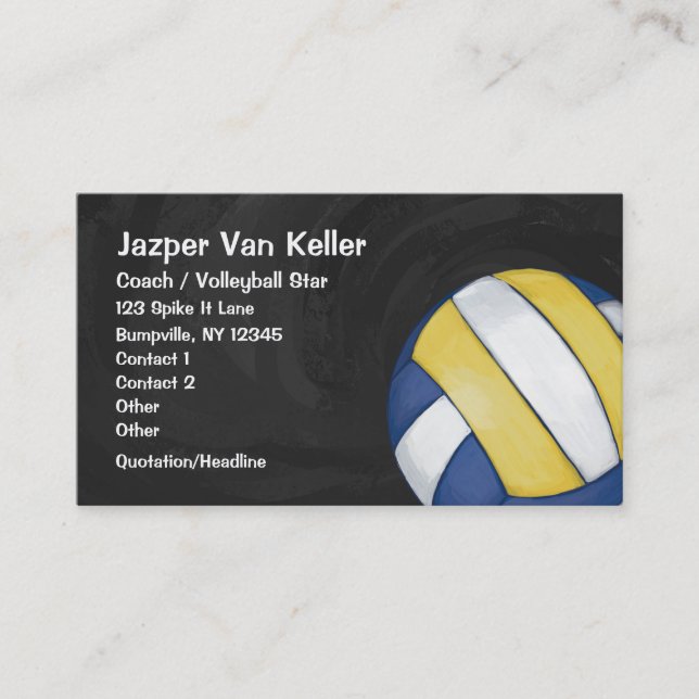 Cartão de visita de voleibol (Frente)