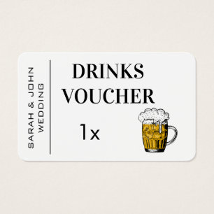 Cartão de visita de Voucher de Bebida Livre de Ca