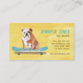 Cartão de visita de Walker Amarelo Divertido