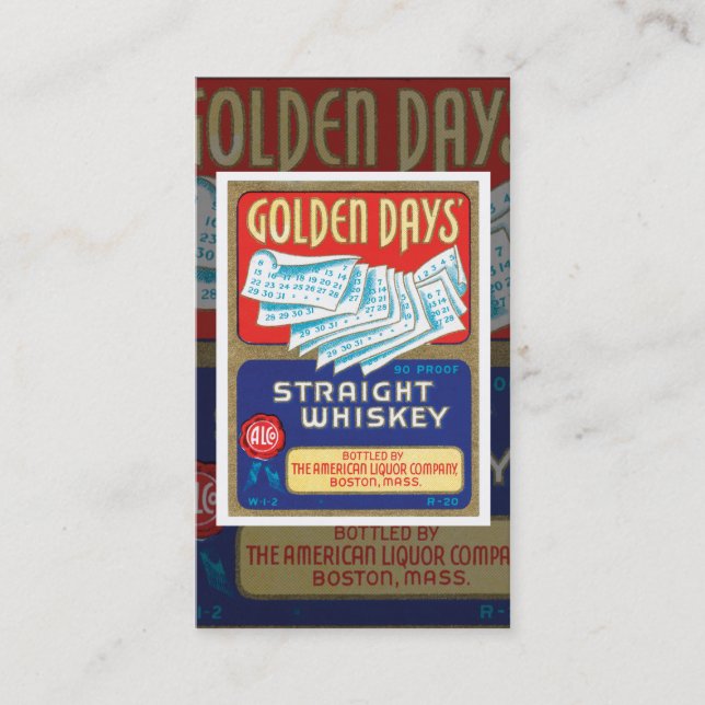 Cartão de visita de Whiskey Vintage (Frente)