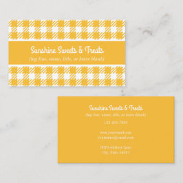 Cartão de visita de Xadrez amarela e branca