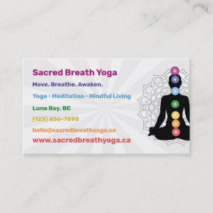 Cartão de Visita de Yoga Chakra Arco-Íris