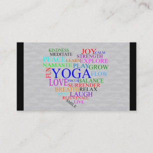 Cartão de visita de Yoga do Coração para Profes