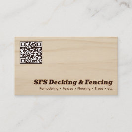 Cartão De Visita Decking & Fencing Business QR Vcard