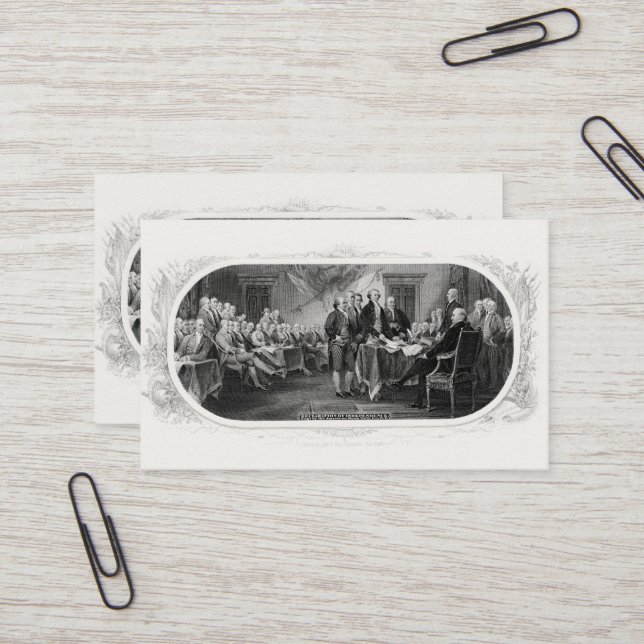 Cartão De Visita Declaração de Independência: Projeto de Lei de $2, (Frente/Verso In Situ)