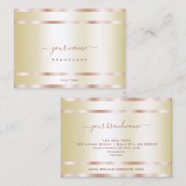 Cartão De Visita Decor Dourado e Rosa brilhante Elegante