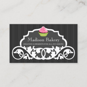 Cartão De Visita Decoração da Cabeça de Cupcake Elegante