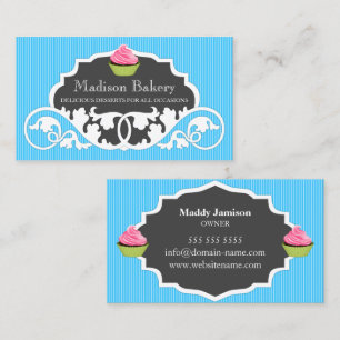 Cartão De Visita Decoração da Cabeça de Cupcake Elegante