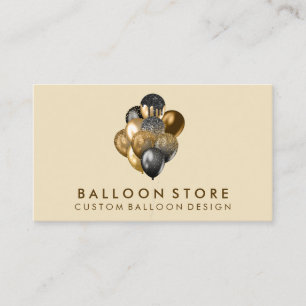Cartão De Visita Decoração de Balão Boho rústico brilho dourado
