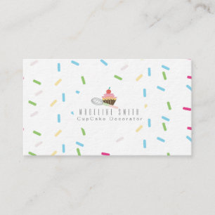 Cartão De Visita Decoração de Bolo de Cupcake Assados Confeitos