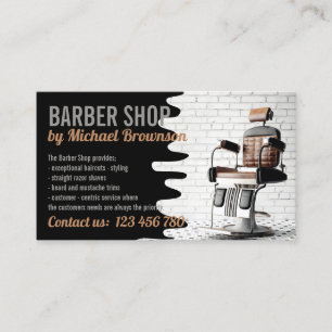Cartão De Visita Decoração de Salão de Barbeiro Estilo Vintage Retr