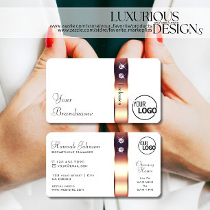 Cartão De Visita Decoração Dourada Elegante sobre Ouros e Logotip