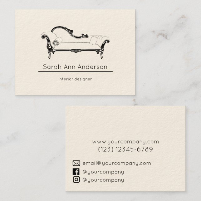 Cartão De Visita Decoração mínima do interior doméstico (Frente/Verso)