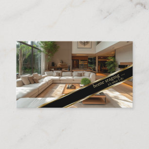 Cartão De Visita Decoração Moderna de Ouro para Home Staging