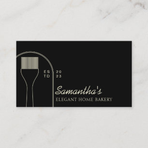 Cartão De Visita Decorações de Bolo de Pastelaria Black Catering de