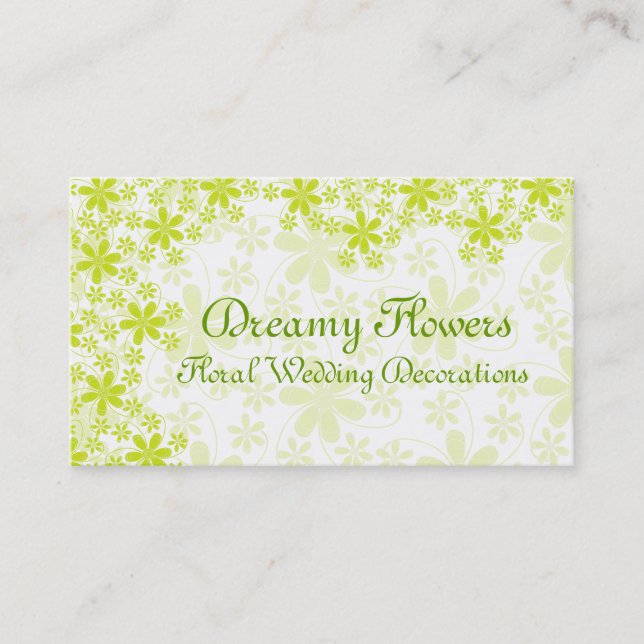 Cartão De Visita Decorações de Casamento Floral (Frente)