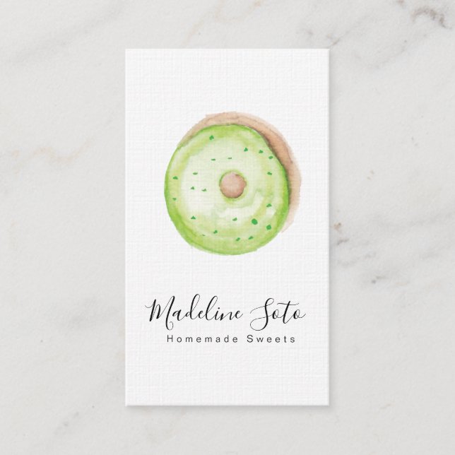 Cartão De Visita Decorador de Bolo de Rosquinhas de Aquarelas (Frente)