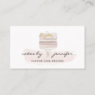 Cartão De Visita Decorador de Bolo Personalizado Blush