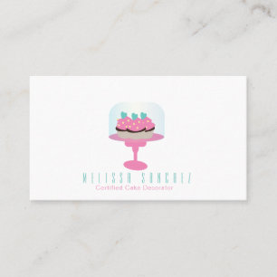 Cartão De Visita Decorador de Padaria de Bolo Bolo Stand Cupcakes