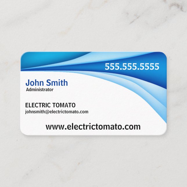 Cartão de visita decorativo da beira azul (Frente)