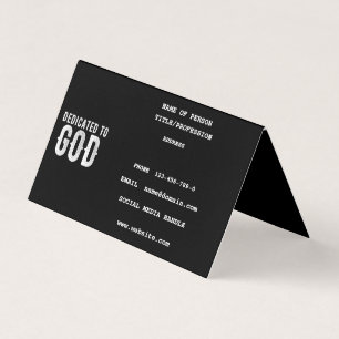 CARTÃO DE VISITA DEDICADO A DEUS TEXTO BRANCO PERSONALIZÁVEL LEGAL