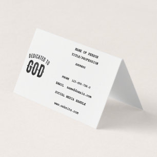 CARTÃO DE VISITA DEDICADO A DEUS TEXTO PRETO PERSONALIZÁVEL LEGAL