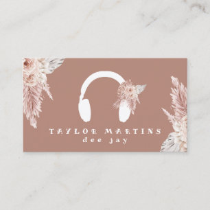 Cartão De Visita dee jay boho flores castanhas