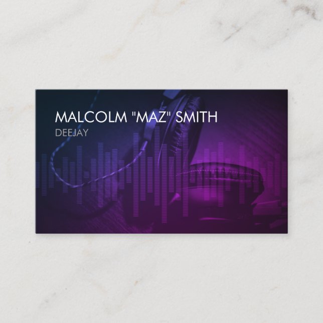 Cartão De Visita Deejay Disk Jockey DJ (Frente)