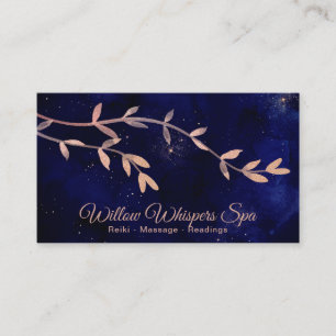 Cartão De Visita *~* Deep Blue Night Sky Botanical Willow Branch