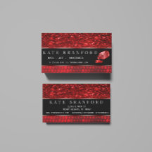 Deep Red Faux Glitter Manicure Salon