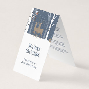 Cartão De Visita Deer Casal Seasons saúda Mini Saudações
