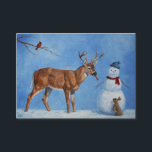 Cartão De Visita Deer & Funny Snowman Christmas<br><div class="desc">Um galo branco entorta o nariz da cenoura de um boneco de neve de Natal, já que um coelhinho bonitinho implora ao veado para compartilhar uma peça. Mas ele realmente pertence ao boneco de neve, não é? Trabalho de arte realista criada de uma pintura original de óleo por vida selvagem...</div>