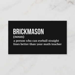 Cartão De Visita Definição de Brickmason Engraçada