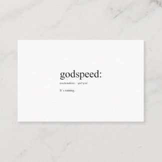 Cartão De Visita Definições em inglês engraçadas: Boa sorte