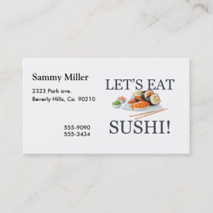 Cartão De Visita Deixe-nos comer o sushi