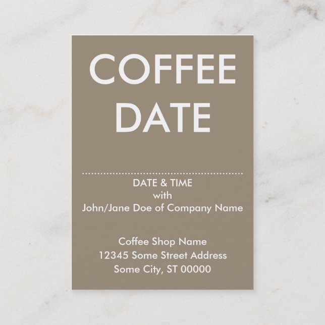 Cartão De Visita deixe-nos fazer o café (a molécula da cafeína) (Verso)