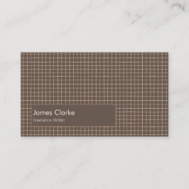 Cartão De Visita Delicar Padrão Marrom Checkered Creamy com logotip