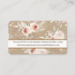 Cartão De Visita Delicate Floral Website RSVP Mini