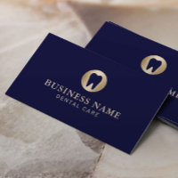 Dental Care Marinho moderno e Dentista Dourado