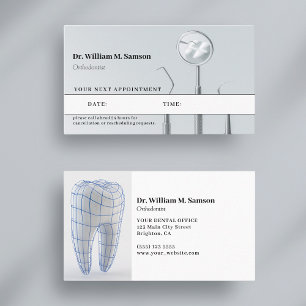 Cartão De Visita Dental Care moderna nomeação ortodontista