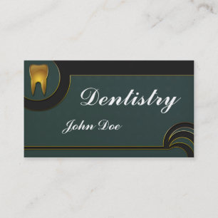 Cartão de visita dental do dentista dourado