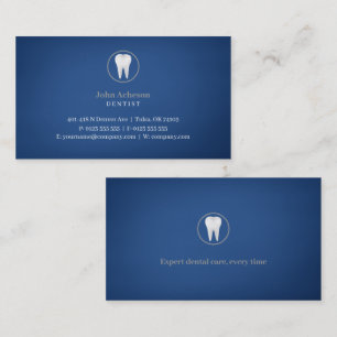 Cartão De Visita Dental elegante Azul