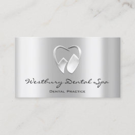 Cartão De Visita Dental Studio Smile Logo Silver Cinza Dentista