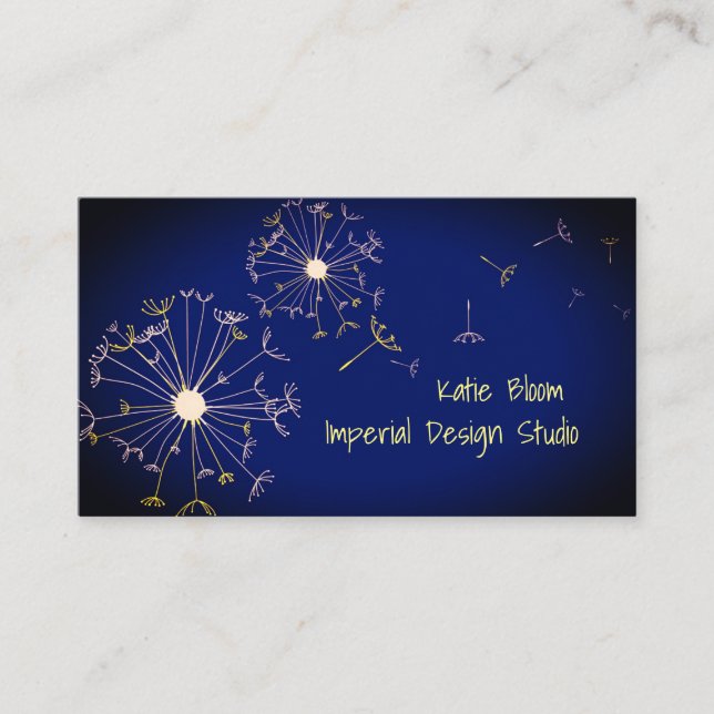 Cartão De Visita Dente-de-leão no vento (Frente)