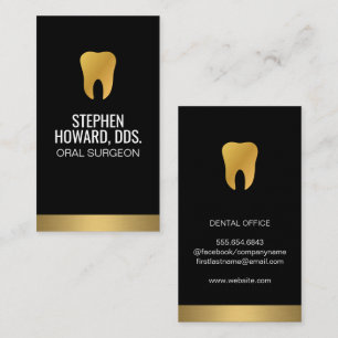 Cartão De Visita Dente Dourado  Dourado Trim. Preto