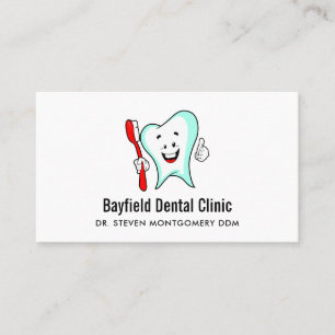 Cartão De Visita Dente feliz com cuidado dentário