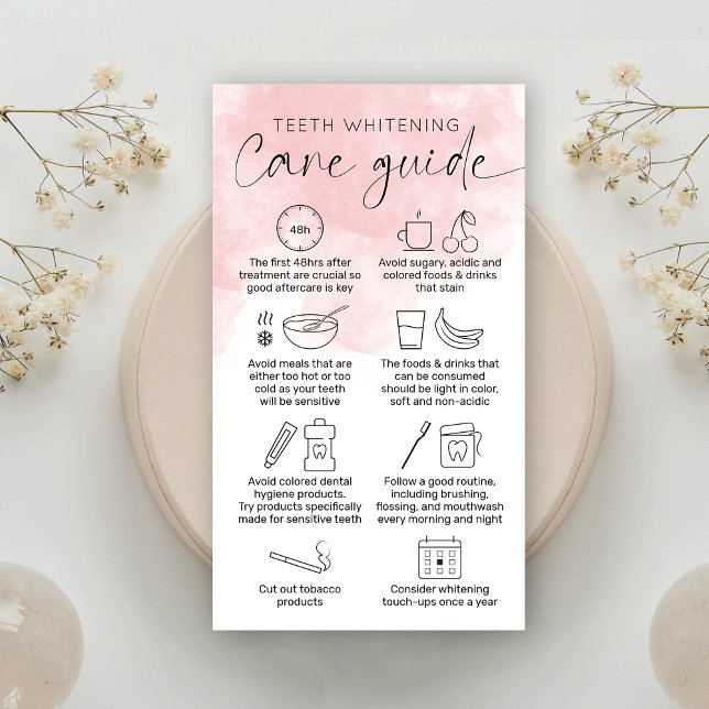 Cartão De Visita Dentes de Aquarela Rosa Feminina Esbranquiçando De (Criador carregado)