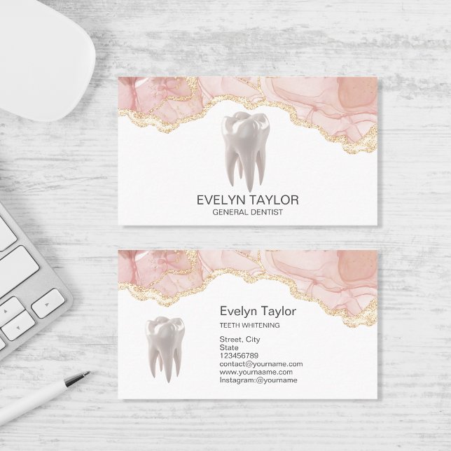Cartão De Visita Dentes dentários Dentários Brancando Sorriso Ocupa (Criador carregado)