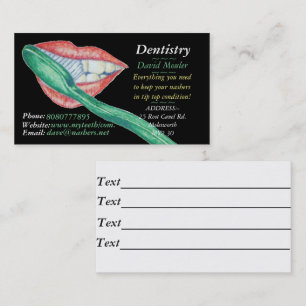 Cartão De Visita dentes do higienista do dente do dentista e imagem