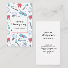 Cartão De Visita Dentes e Ferramentas Padrão dentário